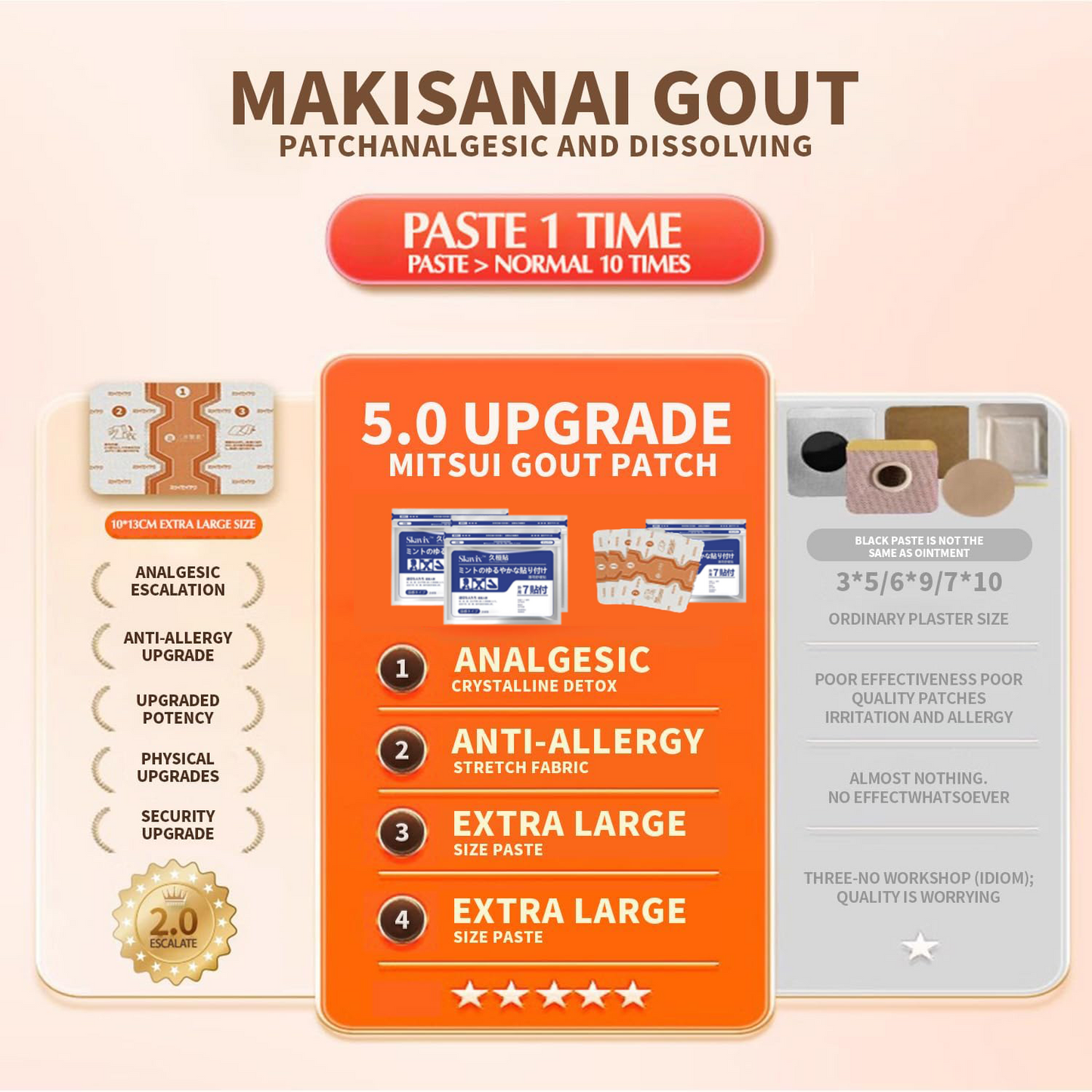 Back Pain Patch Natural Pain Relief Patches for Knee Neck Shoulder and Joint Pain Muscle Soreness Arthritis Relief