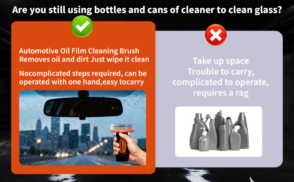 🚘 Car Handle Oil-Film Lotion oil , Glass Decontamination without Traces, Window Oil Film Cleaning Restore Crystal-Clear Visibility in Seconds